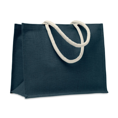 JUTE BAG with Cotton Handle in Blue