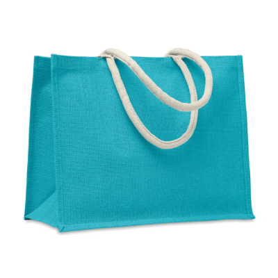 JUTE BAG with Cotton Handle in Blue