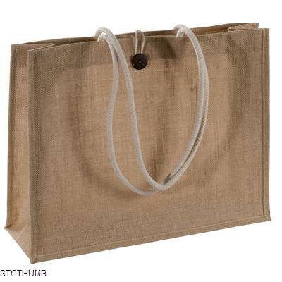 JUTE SHOPPER TOTE BAG in Natural