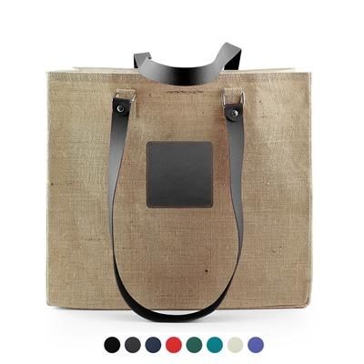 JUTE TOTE with Recycled Como Long Handles & Trim