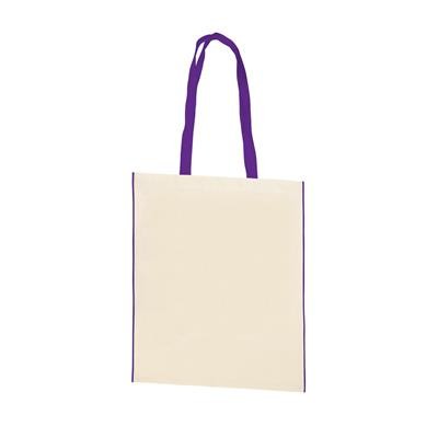 KASA PURPLE 100% COTTON ECO SHOPPER 5OZ TOTE BAG with Long Dyed Handles