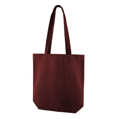 KINDI BURGUNDY 100% CANVAS ECO SHOPPER 10OZ TOTE BAG with Long Handles