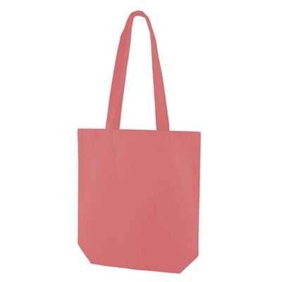 KINDI CORAL PINK 100% CANVAS ECO SHOPPER 10OZ TOTE BAG with Long Handles