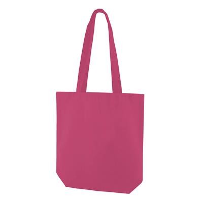 KINDI HOT PINK 100% CANVAS ECO SHOPPER 10OZ TOTE BAG with Long Handles