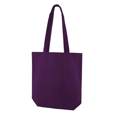 KINDI PURPLE 100% CANVAS ECO SHOPPER 10OZ TOTE BAG with Long Handles