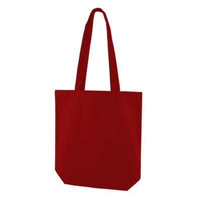 KINDI RED 100% CANVAS ECO SHOPPER 10OZ TOTE BAG with Long Handles