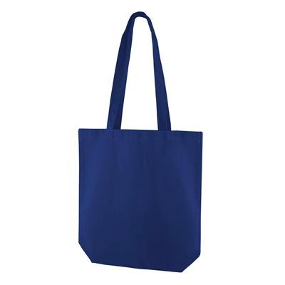 KINDI ROYAL BLUE 100% CANVAS ECO SHOPPER 10OZ TOTE BAG with Long Handles