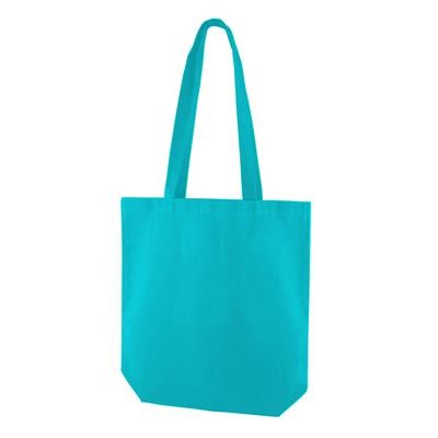 KINDI TURQUOISE 100% CANVAS ECO SHOPPER 10OZ TOTE BAG with Long Handles