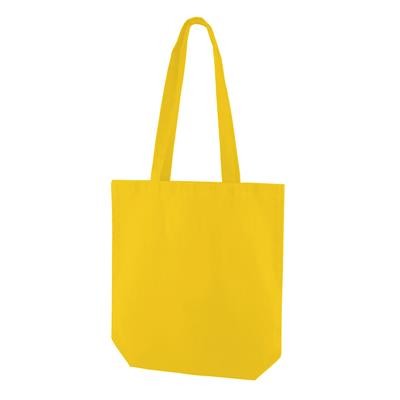 KINDI YELLOW 100% CANVAS ECO SHOPPER 10OZ TOTE BAG with Long Handles