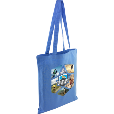 KINGSBRIDGE COLOUR COTTON SHOPPER TOTE BAG - 5OZ LIGHT BLUE