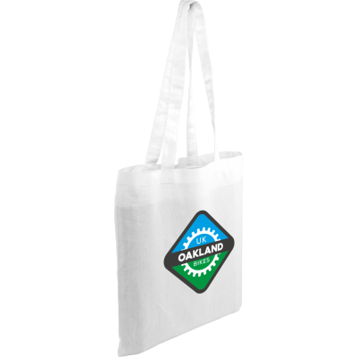 KINGSBRIDGE COLOUR COTTON SHOPPER TOTE BAG - 5OZ WHITE