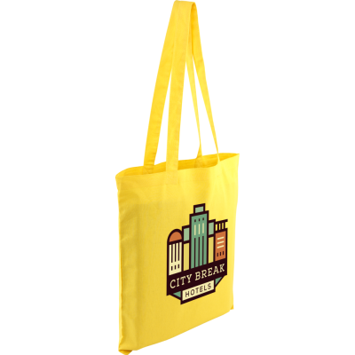 KINGSBRIDGE COLOUR COTTON SHOPPER TOTE BAG - 5OZ YELLOW