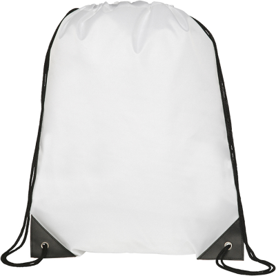 KINGSGATE ECO RECYCLED DRAWSTRING BAG in White