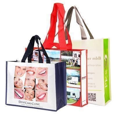 KNOWSLEY GLOSSY LAMINATED NON WOVEN BIG SHOPPER TOTE BAG FOR LIFE with Nylon Handles