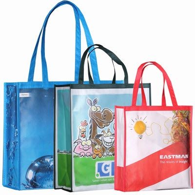 KNOWSLEY GLOSSY LAMINATED NON WOVEN BIG SHOPPER TOTE BAG FOR LIFE with Nylon Handles