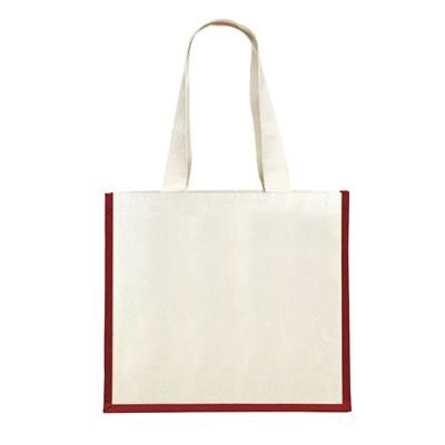 KONGONI RED 100% COTTON ECO SHOPPER 10OZ TOTE BAG with Dyed Gusset & Long Handles