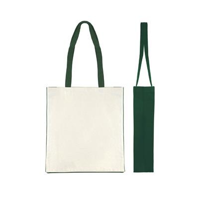 KUKU GREEN 100% CANVAS ECO SHOPPER 10OZ TOTE BAG with Dyed Gussets & Long Handles