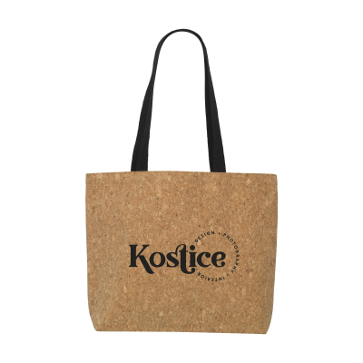 LAGOS CORK SHOPPER TOTE BAG in Black