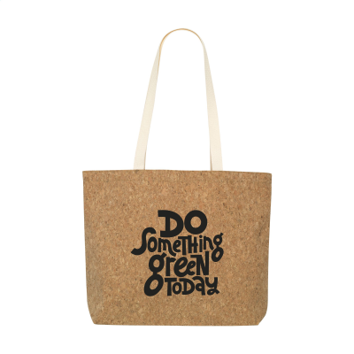 LAGOS CORK SHOPPER TOTE BAG in Ecru