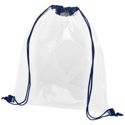 LANCASTER CLEAR TRANSPARENT DRAWSTRING BAG 5L in Navy & Transparent Clear Transparent