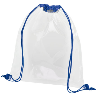 LANCASTER CLEAR TRANSPARENT DRAWSTRING BAG 5L in Royal Blue & Transparent Clear Transparent