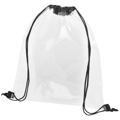 LANCASTER CLEAR TRANSPARENT DRAWSTRING BAG 5L in Solid Black & Clear Transparent Clear Transparent