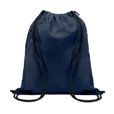 LARGE DRAWSTRING BAG 300D RPET in Blue