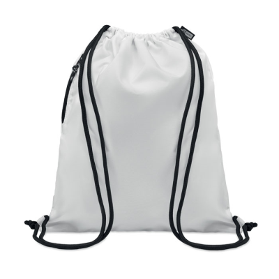 LARGE DRAWSTRING BAG 300D RPET in White