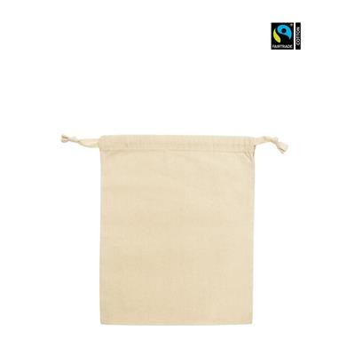 LARGE FAIRTRADE COTTON DRAWSTRING 5OZ POUCH with Cotton Tape Drawstring