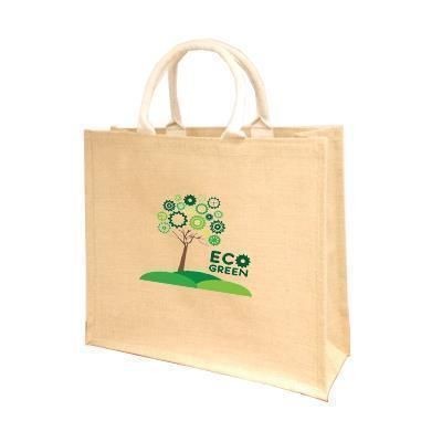 LARGE NATURAL JUTE LANDSCAPE SUSTAINABLE SHOPPER TOTE BAG FOR LIFE