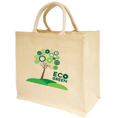 LARGE NATURAL SUSTAINABLE JUCO SHOPPER TOTE BAG FOR LIFE with Large Gusset