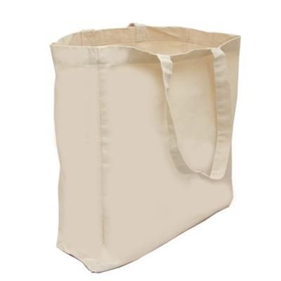 LUXURY NATURAL CANVAS SHOPPER TOTE BAG with 3-sided Gusset