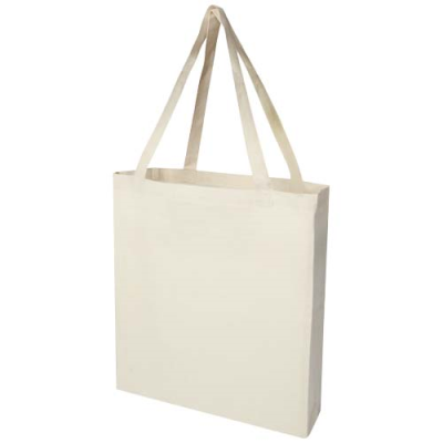 MADRAS 140 G & M² GRS RECYCLED COTTON GUSSET TOTE BAG in Natural