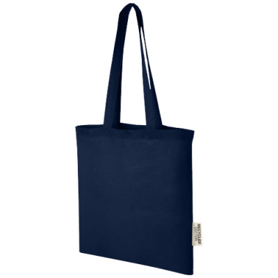 MADRAS 140 G & M2 GRS RECYCLED COTTON TOTE BAG 7L in Navy