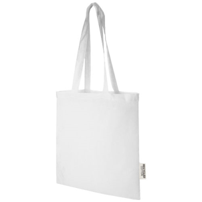 MADRAS 140 G & M2 GRS RECYCLED COTTON TOTE BAG 7L in White