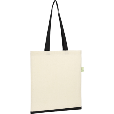 MAIDSTONE 5OZ RECYCLED COTTON SHOPPER TOTE in Natural Black