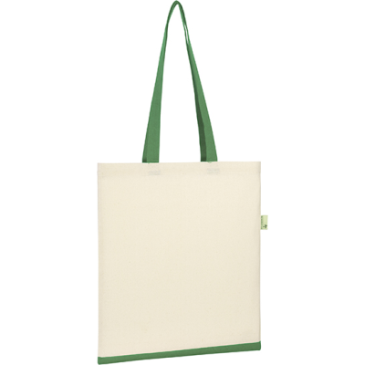 MAIDSTONE 5OZ RECYCLED COTTON SHOPPER TOTE in Natural Green