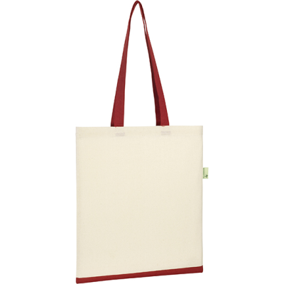 MAIDSTONE 5OZ RECYCLED COTTON SHOPPER TOTE in Natural Red