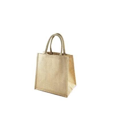 MAMBA 100% ECO MEDIUM LAMINATED JUTE BAG with Dyed Short Cotton Cord Handles