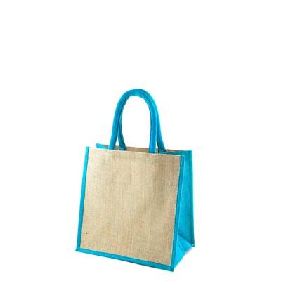 MAMBA CT TURQUOISE 100% ECO MEDIUM LAMINATED JUTE BAG 