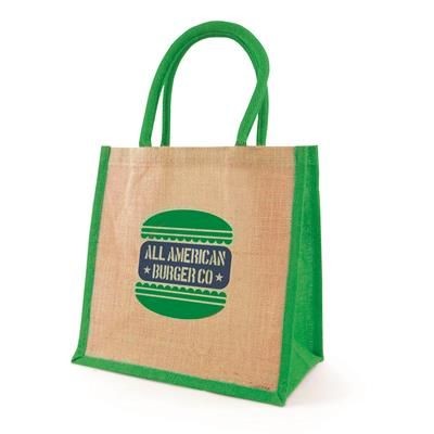 MEDIUM COLOUR TRIM HALTON SHOPPER in Green