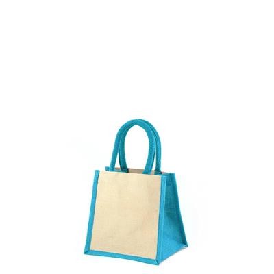 MINI JUKO TURQUOISE 100% ECO LAMINATED JUTTON BAG