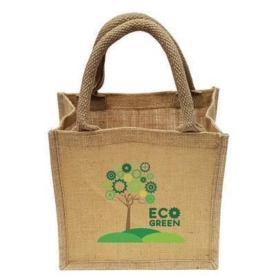 MINI JUTE SUSTAINABLE SHOPPER TOTE BAG in Natural