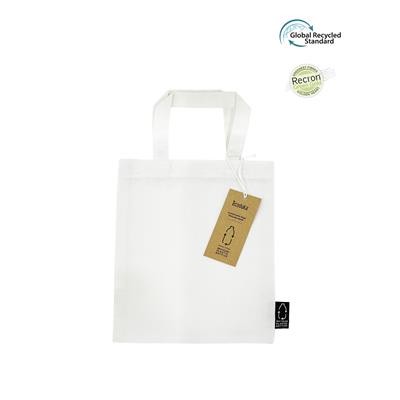 MINI RPET WHITE ECO SMALL 5OZ BAG MADE FROM 100% RECYCLED PLASTIC BOTTLES (RPET)