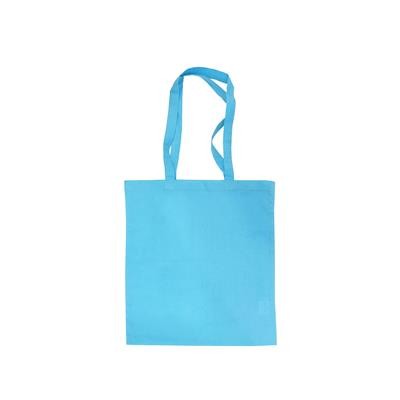 MONDO AQUA BLUE 100% COTTON ECO SHOPPER 5OZ TOTE BAG with Long Handles