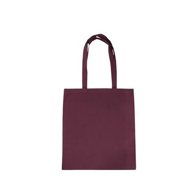 MONDO BURGUNDY 100% COTTON ECO SHOPPER 5OZ TOTE BAG with Long Handles