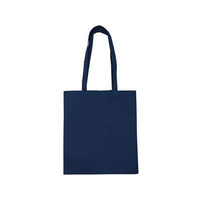 MONDO NAVY 100% COTTON ECO SHOPPER 5OZ TOTE BAG with Long Handles