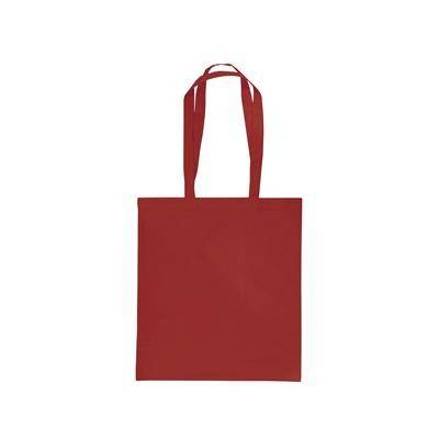 MONDO RED 100% COTTON ECO SHOPPER 5OZ TOTE BAG with Long Handles