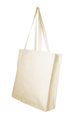 NATURAL 5OZ COTTON SHOPPER with Long Handles & Gusset in Natural