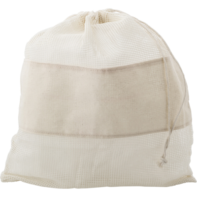 NATURAL COTTON MESH BAGS in Khaki